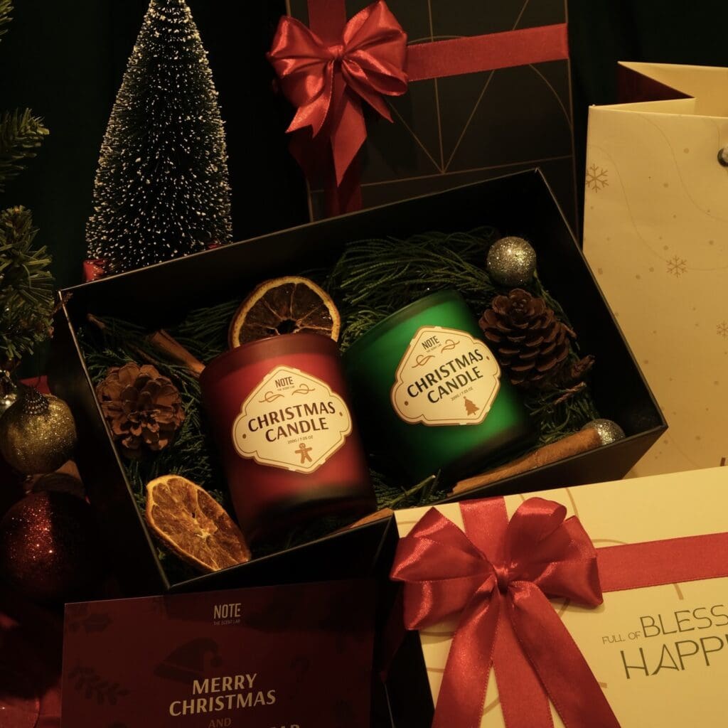 quà Giáng Sinh mùi hương 2 nến giáng sinh