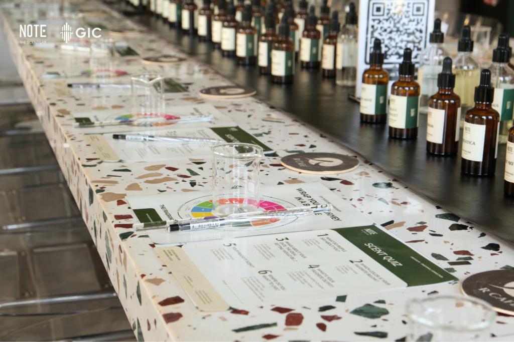 gic singapore, note the scent lab, perfume workshop